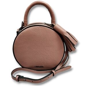 Fidelitti Ukraine Lady Anne Tesoro Bag Round Circle Purse Pink Brown Leather